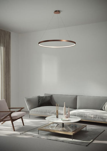 ANELLO Sforzin illuminazione Sospensione Ø109cm Rame opaco Dimmer